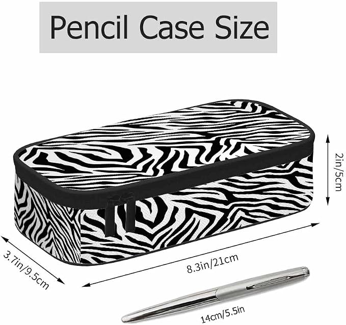 Black White Stripes Pencil Case Organizer Zebra Animal Skin Artwork Texture - Image 2