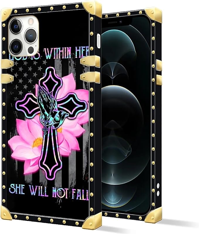 Compatible with iPhone 11 Pro Max Case, Praying Cross Hands Luxury Golden - Image 2