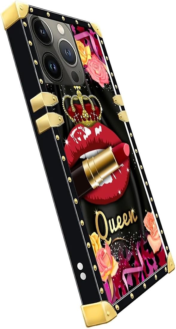 Compatible with iPhone 15 Pro Max Case, Queen Lip Crown Leopard Print Luxury - Image 4