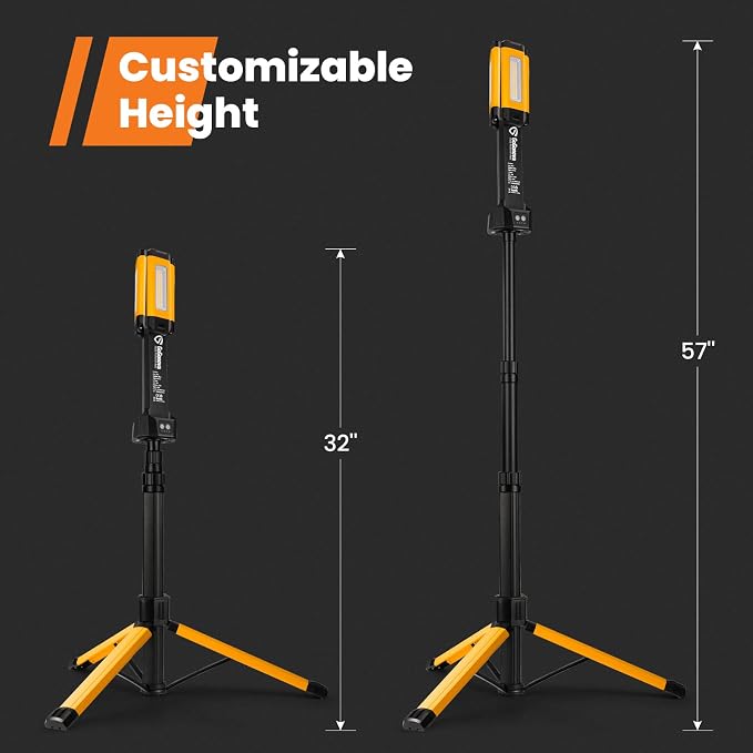 Rechargeable Work Light with Stand, GoGonova Cordless Work Light with Triple - Image 7