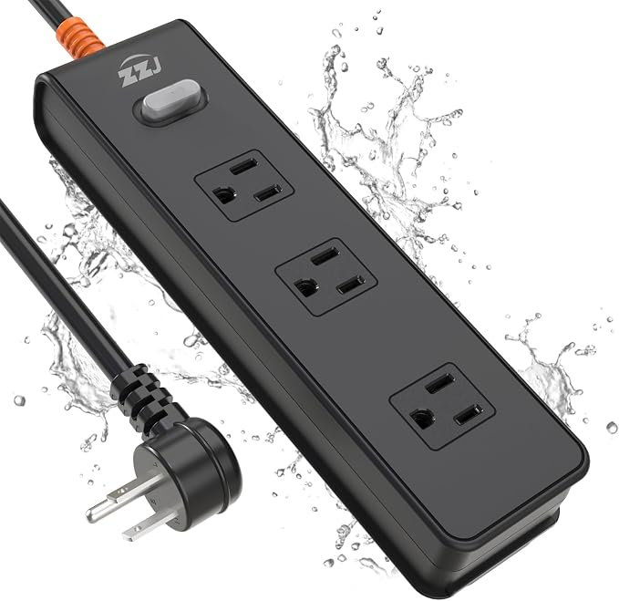 Outdoor Power Strip Weatherproof, IPX6 Waterproof Surge Protector by ZZJPowerStrip