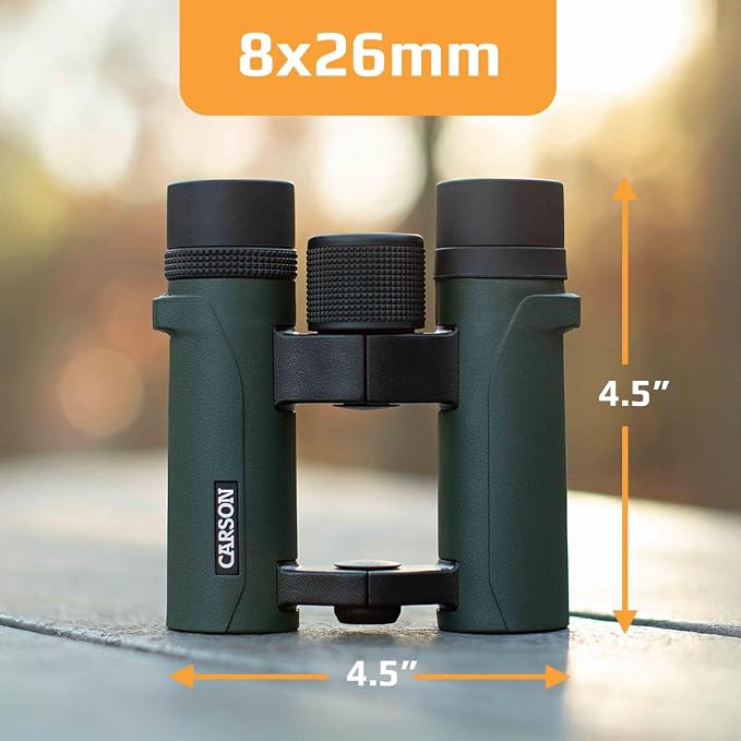 Carson RD Series 8x26mm Open-Bridge Waterproof Compact Binoculars - Image 2