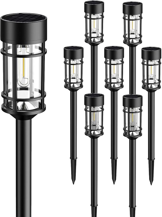 ILANCK Solar Lights Outdoor Waterproof, 8 Pack 21" Solar Pathway Lights - Image 12