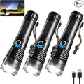 UUYEE 3Pack Rechargeable Flashlights High Lumens, Super Bright Flashlight by UUYEE