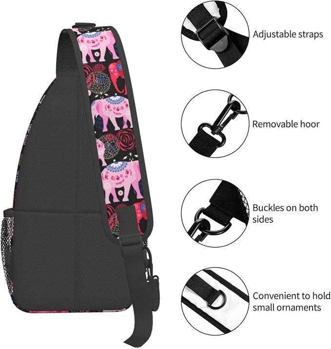 African Ethnic Elephant Sling Backpack - Image 5