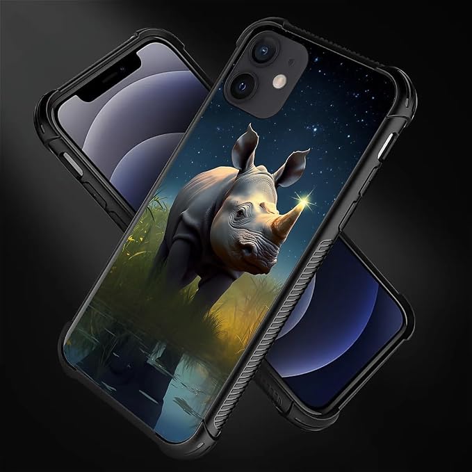 for iPhone 11 Case, Rhino Water Marshes Pattern Graphic Design Girl Boy Soft - Image 3