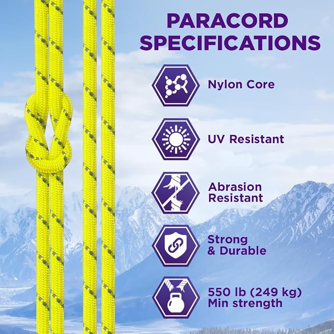 TECEUM Reflective Paracord Rope 1000 – 1000ft/200ft/100ft/50ft – 40+ Colors – - Image 4