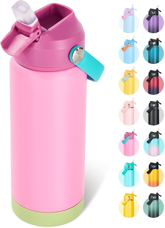 Fijinhom 18oz Insulated Stainless Steel Water Bottle, Wide Mouth Double Wall by Fijinhom