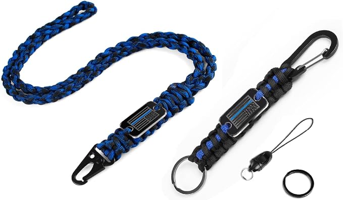 Thin Blue Line Paracord Key Lanyard by MDSXODirect