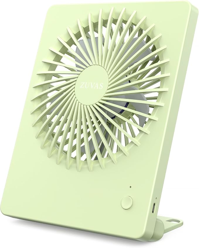 Zuvas Desk Fan Battery Operated Fan Rechargeable 180°Tilt Folding Personal Fan by Zuvas