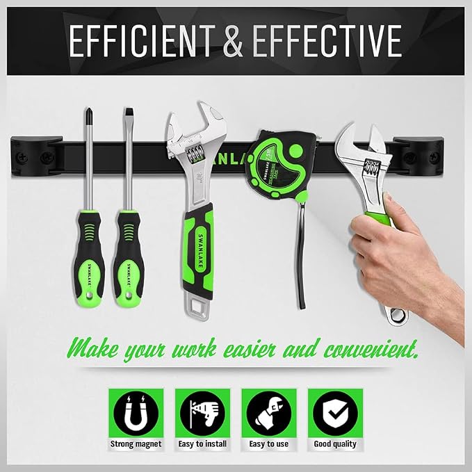 SWANLAKE GARDEN TOOLS 4-Piece 12" Magnetic Tool Holder Storage Organizer - Image 7