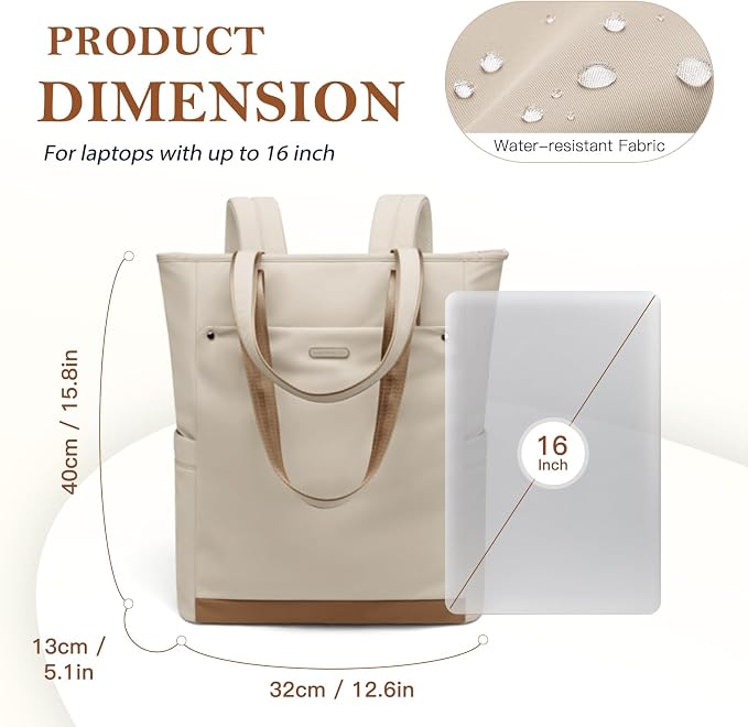 Convertible Laptop Backpack for Women Men Carry on Tote Backpack Teacher - Image 6