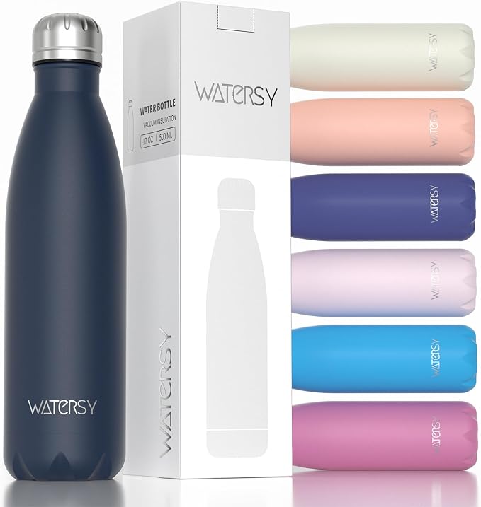 WATERSY Stainless Steel water bottles, 17oz/500ml Insulated Water Bottles by Watersy