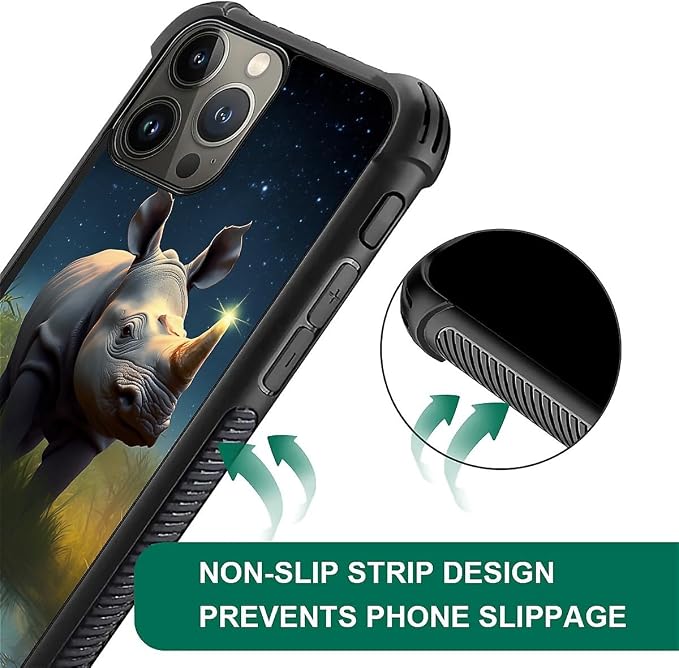 for iPhone 16 Pro Case, Rhino Water Marshes Pattern Graphic Design Girl Boy - Image 5