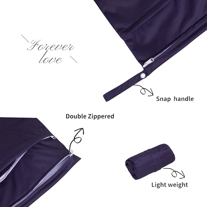ALVABABY 3pcs Cloth Diaper Wet Dry Bags Waterproof Reusable - Image 2