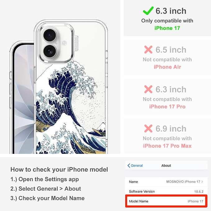 MOSNOVO for iPhone 17 Case | Military Grade 6.6ft Drop Tested | Camera Control - Image 2