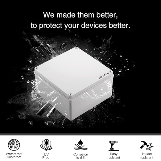 QILIPSU Outdoor Junction Box IP67 Waterproof Project Box ABS Plastic - Image 3