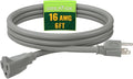 Indoor Outdoor Extension Cord 6 FT, 16/3 SJTW Weatherproof Grey Electrical Cords by GREATIDE
