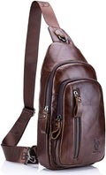 Hebetag Leather Sling Bag Crossbody Backpack by Hebetag