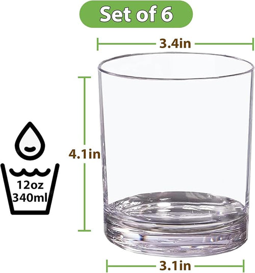 12 oz Drinking Glass Sets, BPA-Free Beer Glasses - Image 2