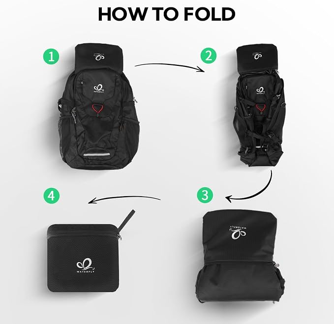 WATERFLY Lightweight Packable Hiking Backpack: 30L Foldable Travel Daypack - Image 6