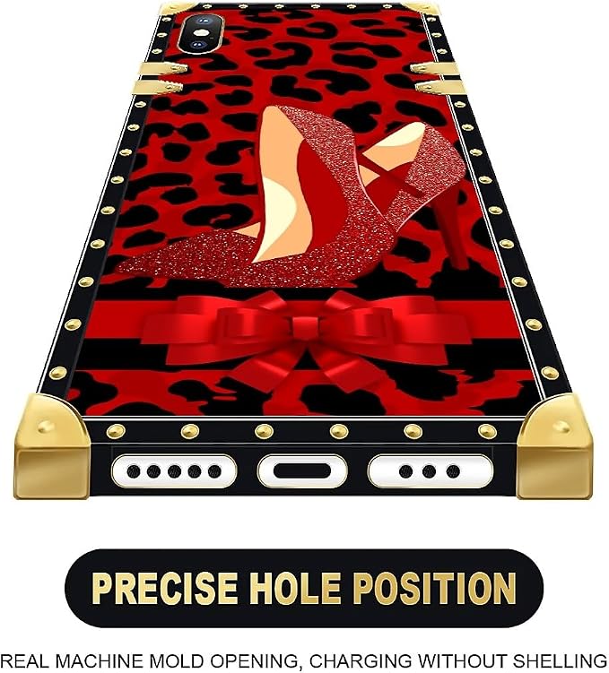 Compatible with iPhone Xs Max Case, Elegant High Heels Luxury Golden Decoration - Image 5