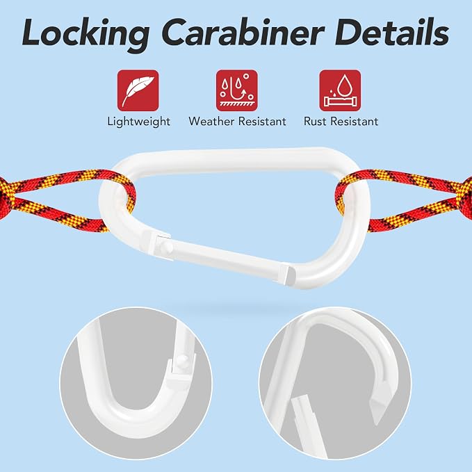 24pc Aluminum Carabiner Clip D Ring, Keychain Spring Hook, Small Carabiners Set - Image 4