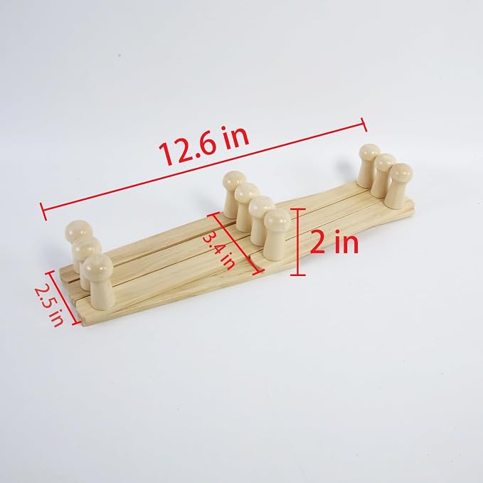 AMAPON Accordion Style Expandable Wall Wooden Coat Rack 10 Hooks Hang Hats - Image 3