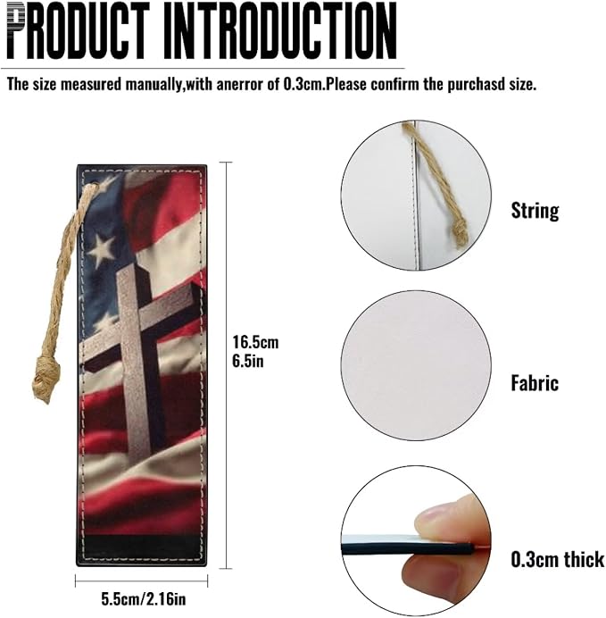 XL Bible Cover Case for Women Men American Flag and Cross PU Leather Bible Case - Image 6