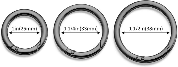 DEVPSISR 4pcs Flat Trigger Spring O Rings, Metal Keychain Ring Round Carabiner - Image 2