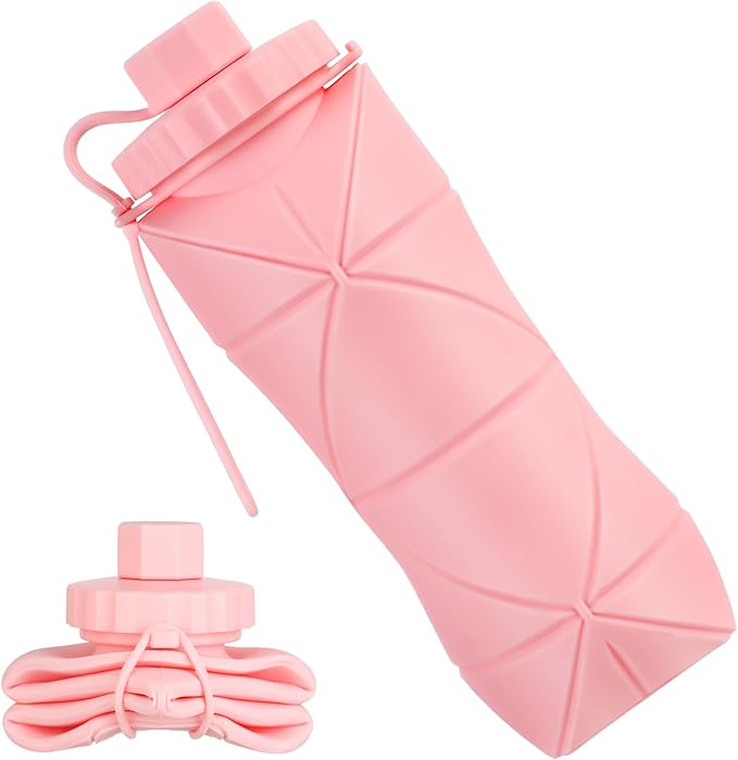 YCT Collapsible Silicone Travel Water Bottle 20oz, Reuseable Leakproof BPA Free by YCT