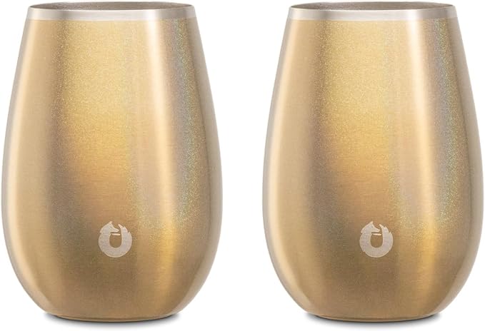 SNOWFOX Premium Vacuum Insulated Stainless Steel Classic White Wine Glass by Snowfox