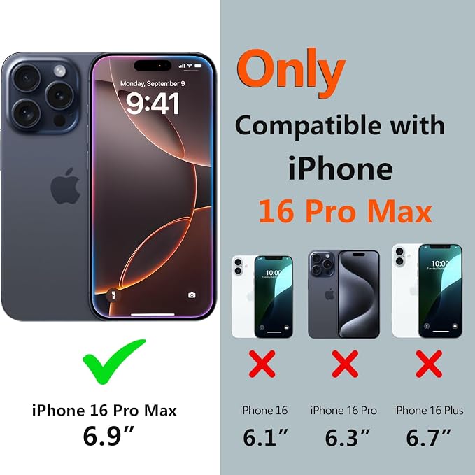 for iPhone 16 Pro Max Case Waterproof, Full-Body Hard Case Built-in - Image 2