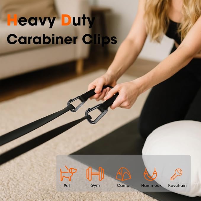 Carabiner Clips, 900 LBS 2.5" Iron Heavy Duty Caribeaners - Image 7