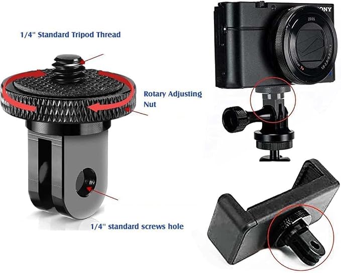 Aluminum Camera Tripod Adapter 1/4"-20 Conversion Adapter Mounts Compatible - Image 5