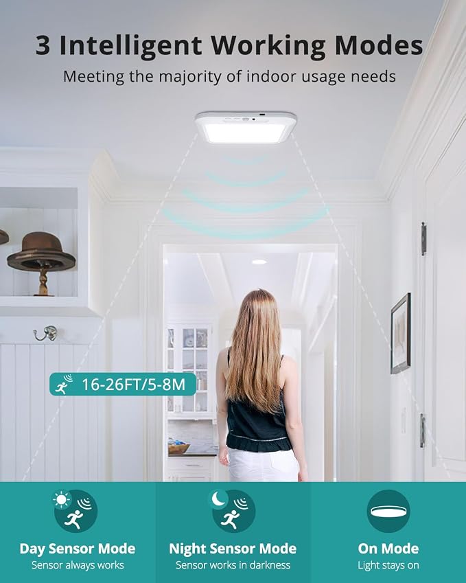 wowatt 2Pcs Rechargeable Battery Operated Ceiling Light, Motion Sensor Light - Image 5