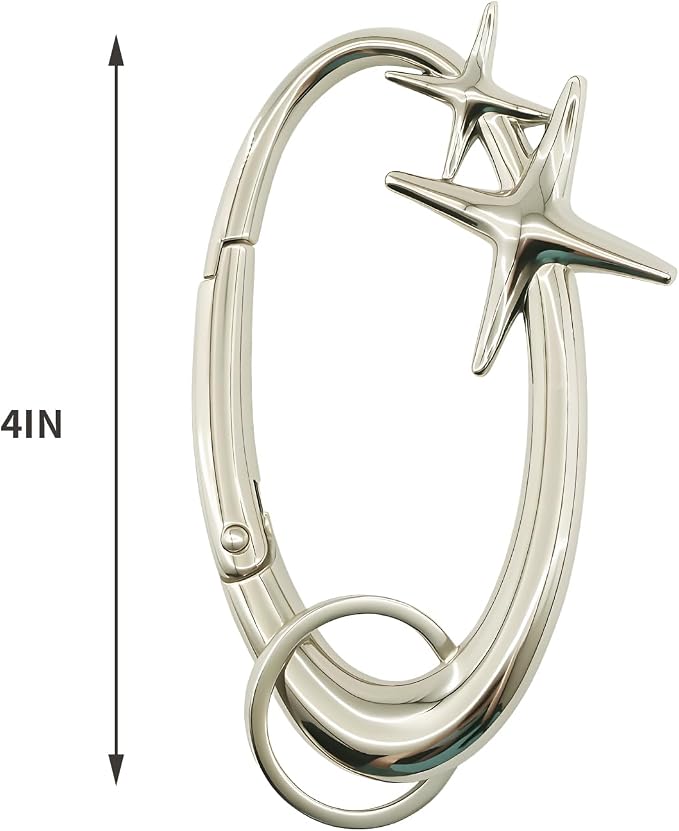 2pcs y2k Large Star Shape Carabiner Set, Cool Belt Loop Clip, Carabiner Keychain - Image 2