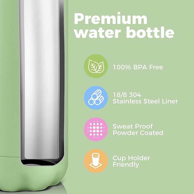 Volhoply 17oz Insulated Stainless Steel Water Bottle, Double Wall Vacuum Flask - Image 4