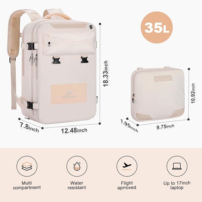 Maelstrom Travel Backpack for Women Men, 35L Waterproof Laptop Backpack Fits - Image 2