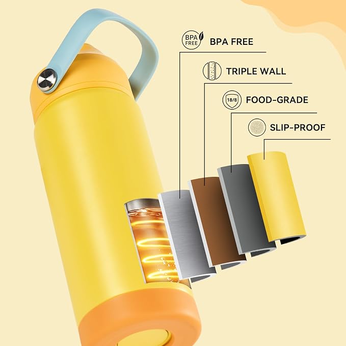 Fijinhom 24oz Insulated Stainless Steel Water Bottle, Wide Mouth Double Wall - Image 5