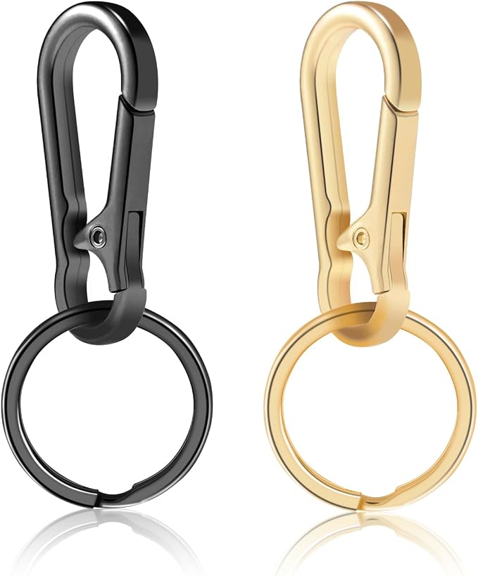 2pcs Metal Keychain Rings, Sturdy Key Chain Ring Carabiner Clip, Key Holder by ManTangSun