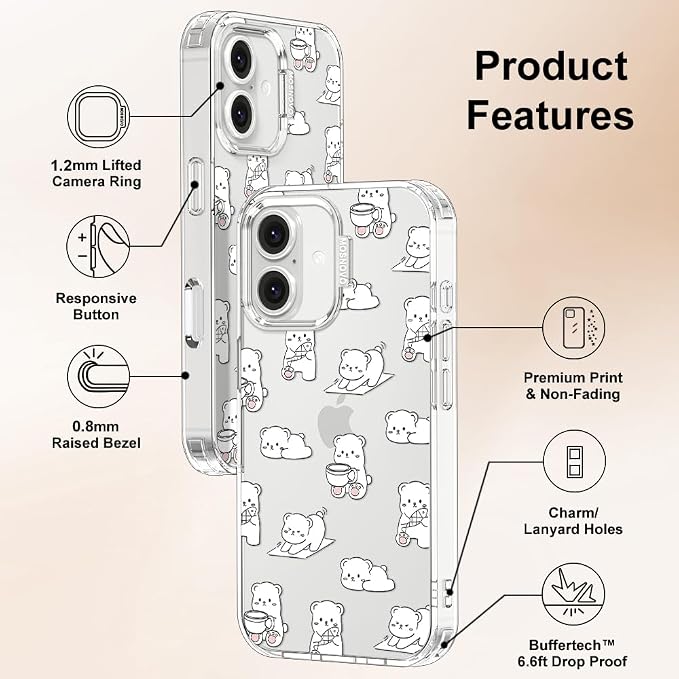 MOSNOVO for iPhone 16 Case, Shockproof Military-Grade Protection 6.6ft Drop - Image 6