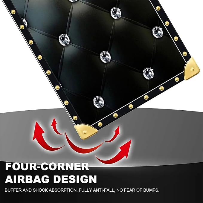 Compatible with iPhone 16 Case, Shiny Black Sofa Crystal Luxury Golden - Image 7