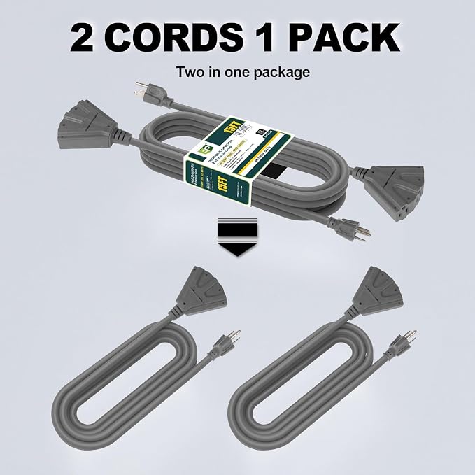 EP 2 Pack 15 Ft Outdoor Extension Cord - Image 3