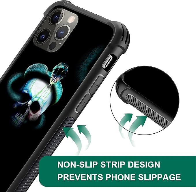 for iPhone 11 Pro Max Case, Skeleton Winding Snake Pattern Graphic Design Girl - Image 3