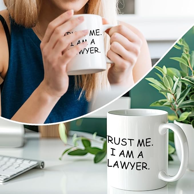 RZHV Trust Me I Am A Lawyer 11 Oz White Novelty Mug, Funny Lawyer Coffee - Image 4