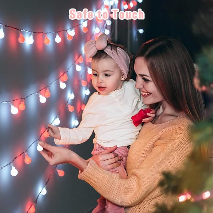 JMEXSUSS Globe String Lights, 100 LED Plug - Image 3