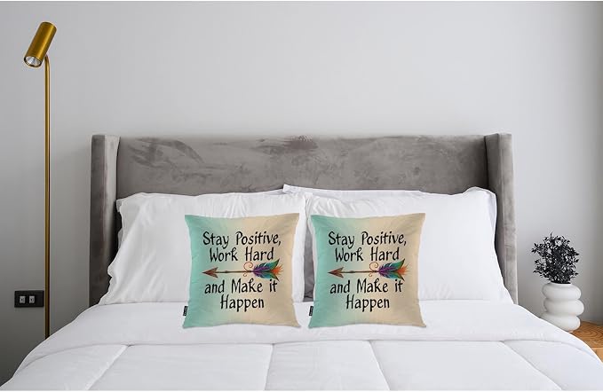 Swono Pillow Covers 18X18 Inch Set of 2 Life Quote, Throw Pillow Cases Stay - Image 3