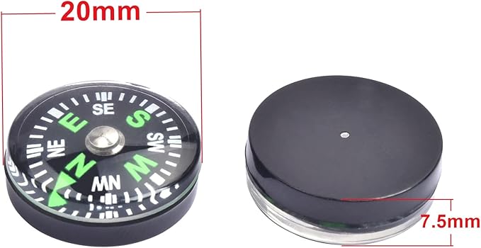 20 Pack Button Compass Mini Pocket Oil Filled Compass - Image 3