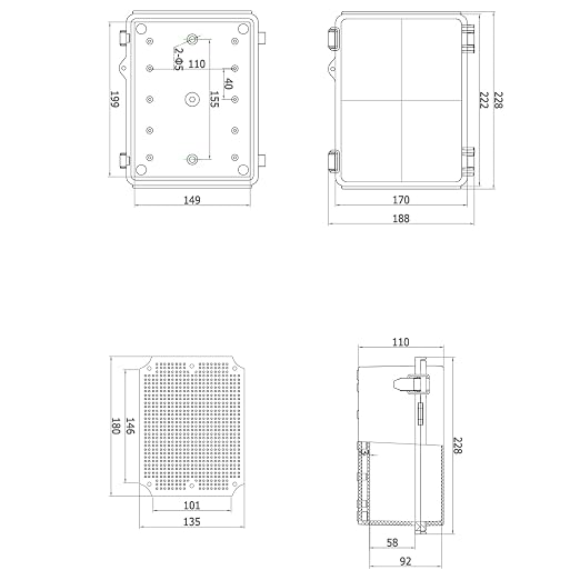 Outdoor Waterproof Electrical Box Junction Box Weatherproof IP67 ABS Plastic - Image 6